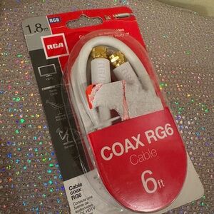Coax RG6 Cable - 6ft, White-NIB!